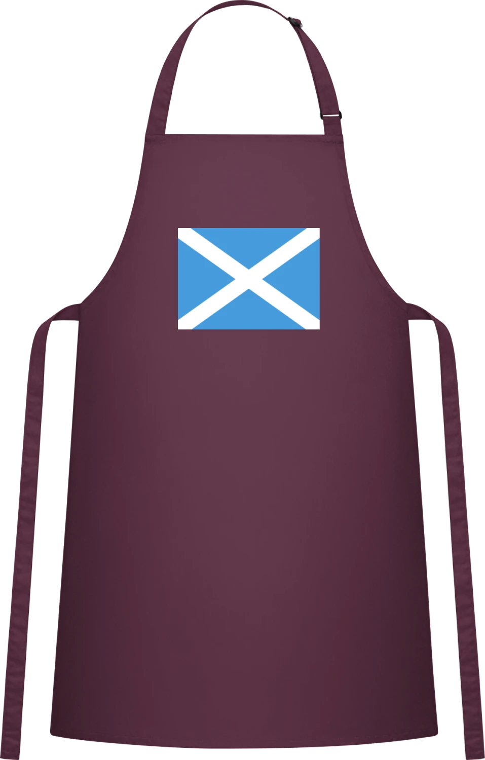 Schottland Flag - Aubergine Cotton Bib Apron - Front