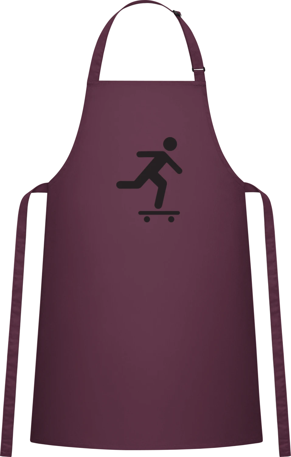 Skateboarder Icon - Aubergine Cotton Bib Apron - Front