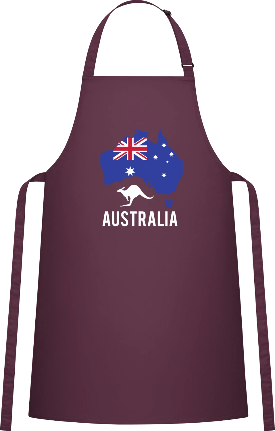 Australia - Aubergine Cotton Bib Apron - Front