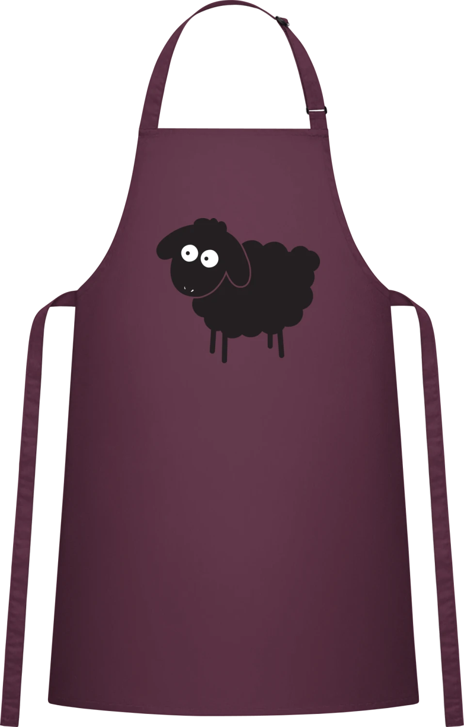 Black Sheep - Aubergine Cotton Bib Apron - Front