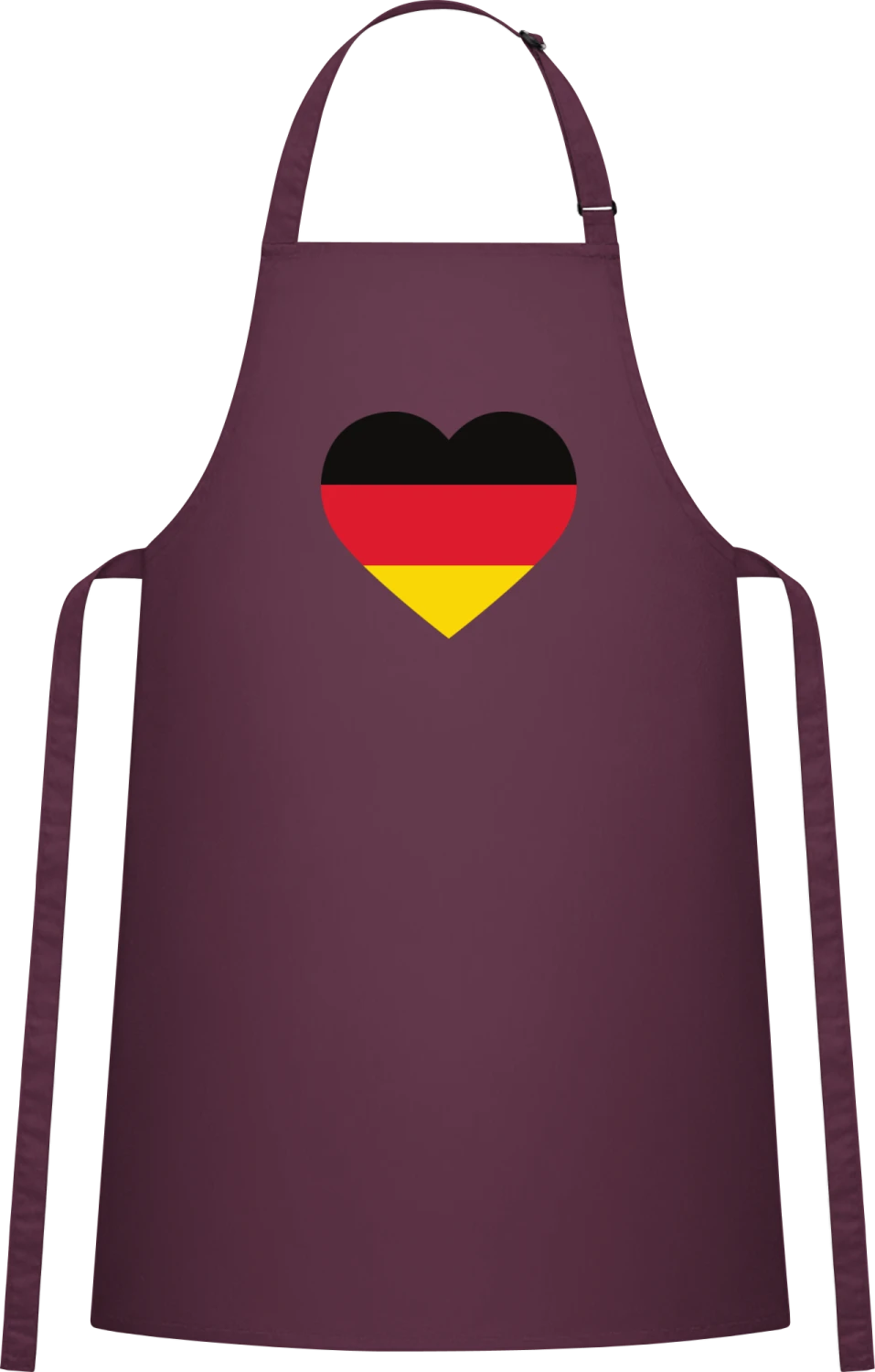 Deutschland Herz - Aubergine Cotton Bib Apron - Front