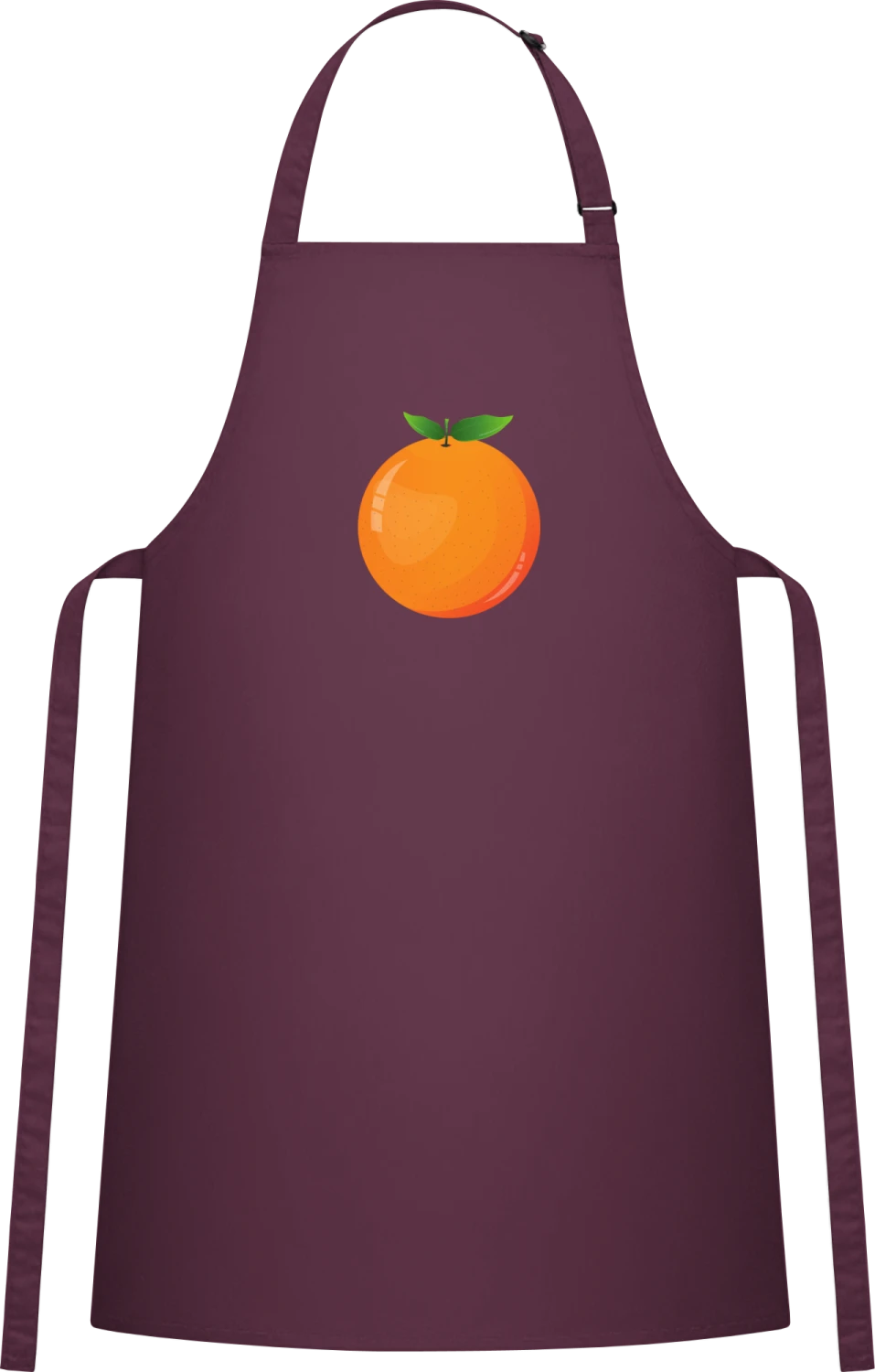 Orange - Aubergine Cotton Bib Apron - Front