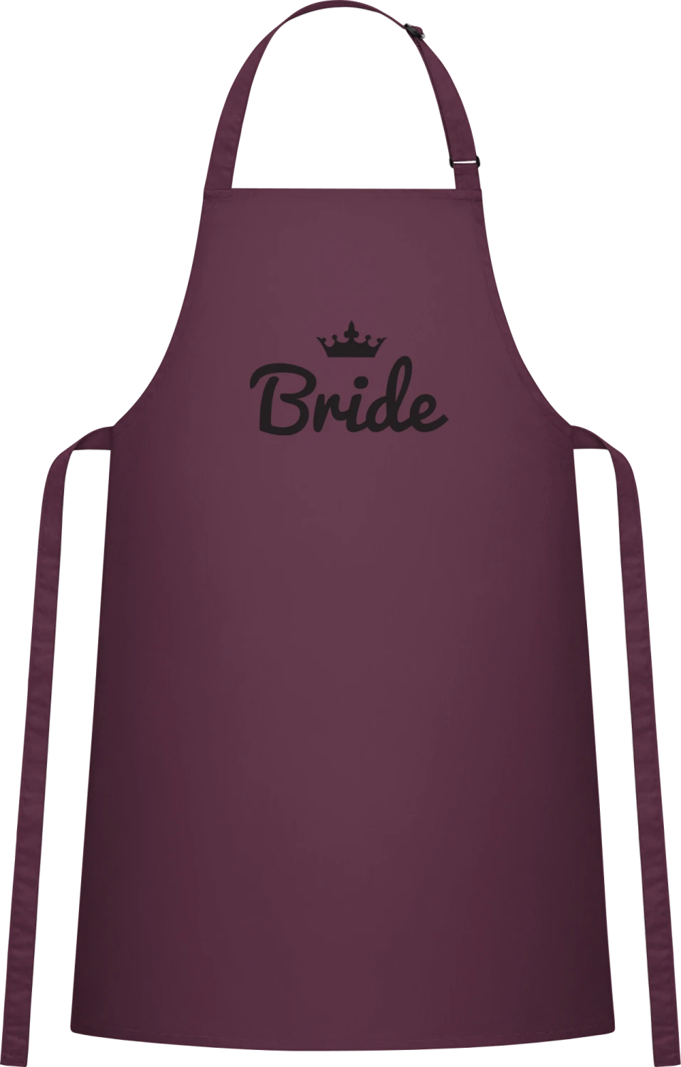 Bride Crown - Aubergine Cotton Bib Apron - Front