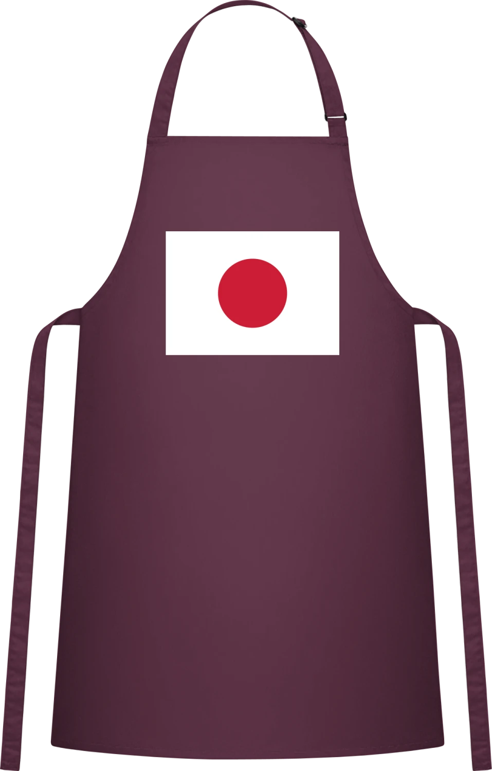 Japan Flag - Aubergine Cotton Bib Apron - Front