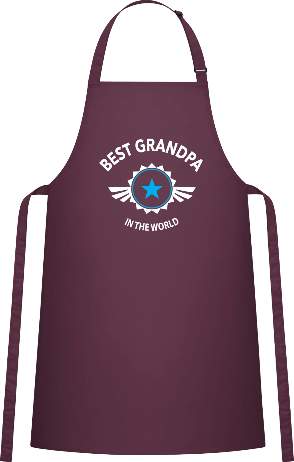 Best Grandpa in the World - Aubergine Cotton Bib Apron - Front