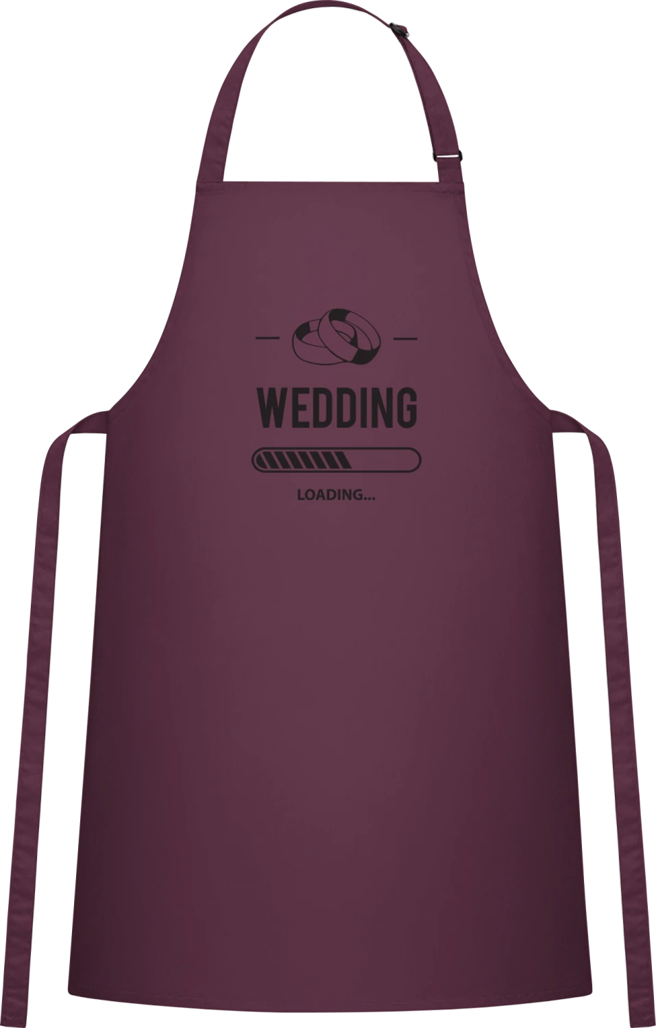 Wedding Loading - Aubergine Cotton Bib Apron - Front