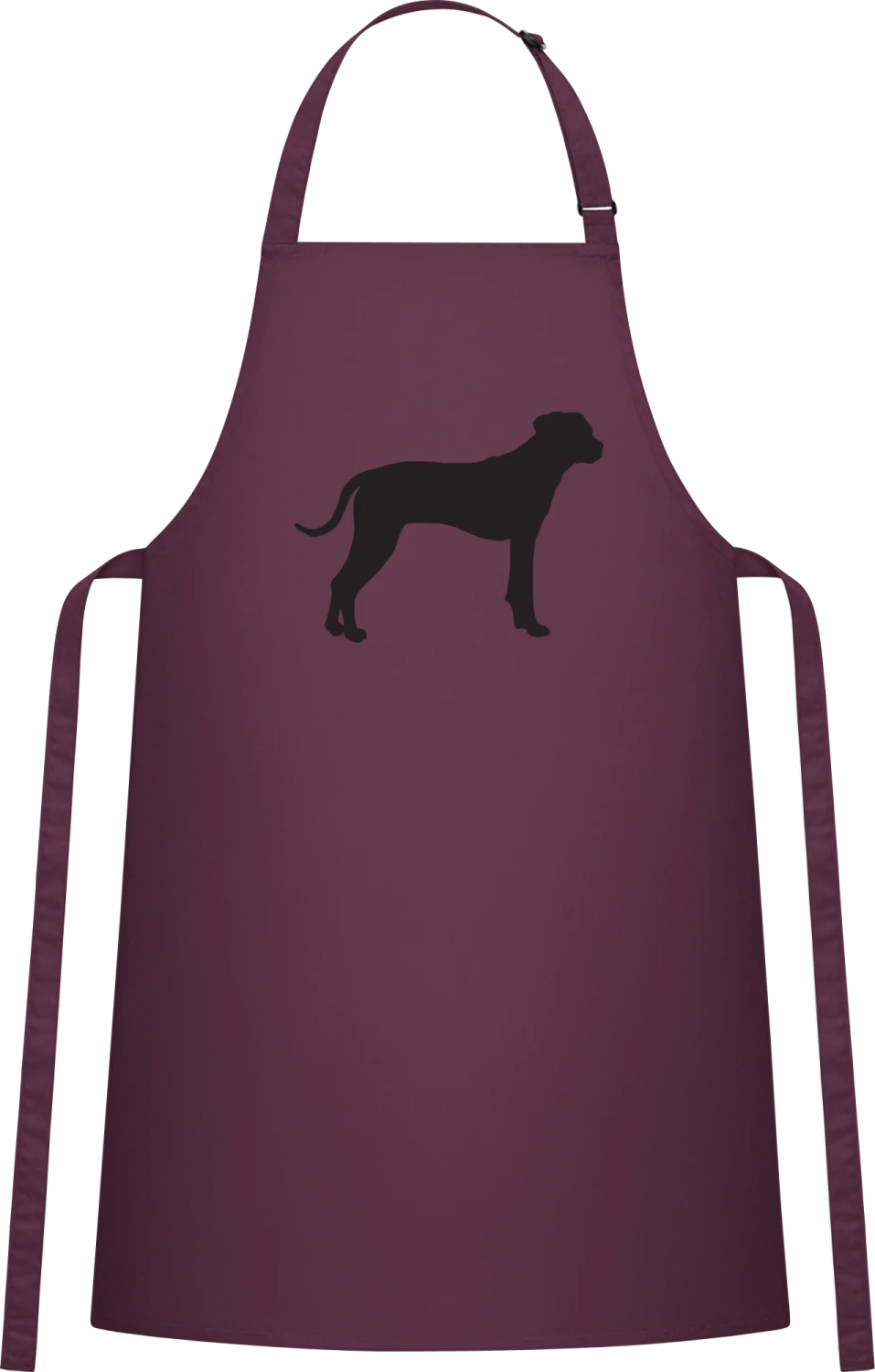 Labrador Silhouette - Aubergine Cotton Bib Apron - Front