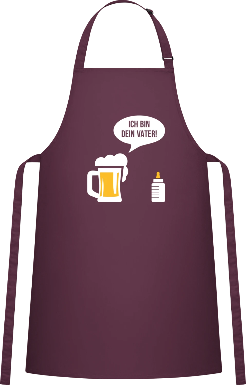 Bier - Ich bin dein Vater - Aubergine Cotton Bib Apron - Front