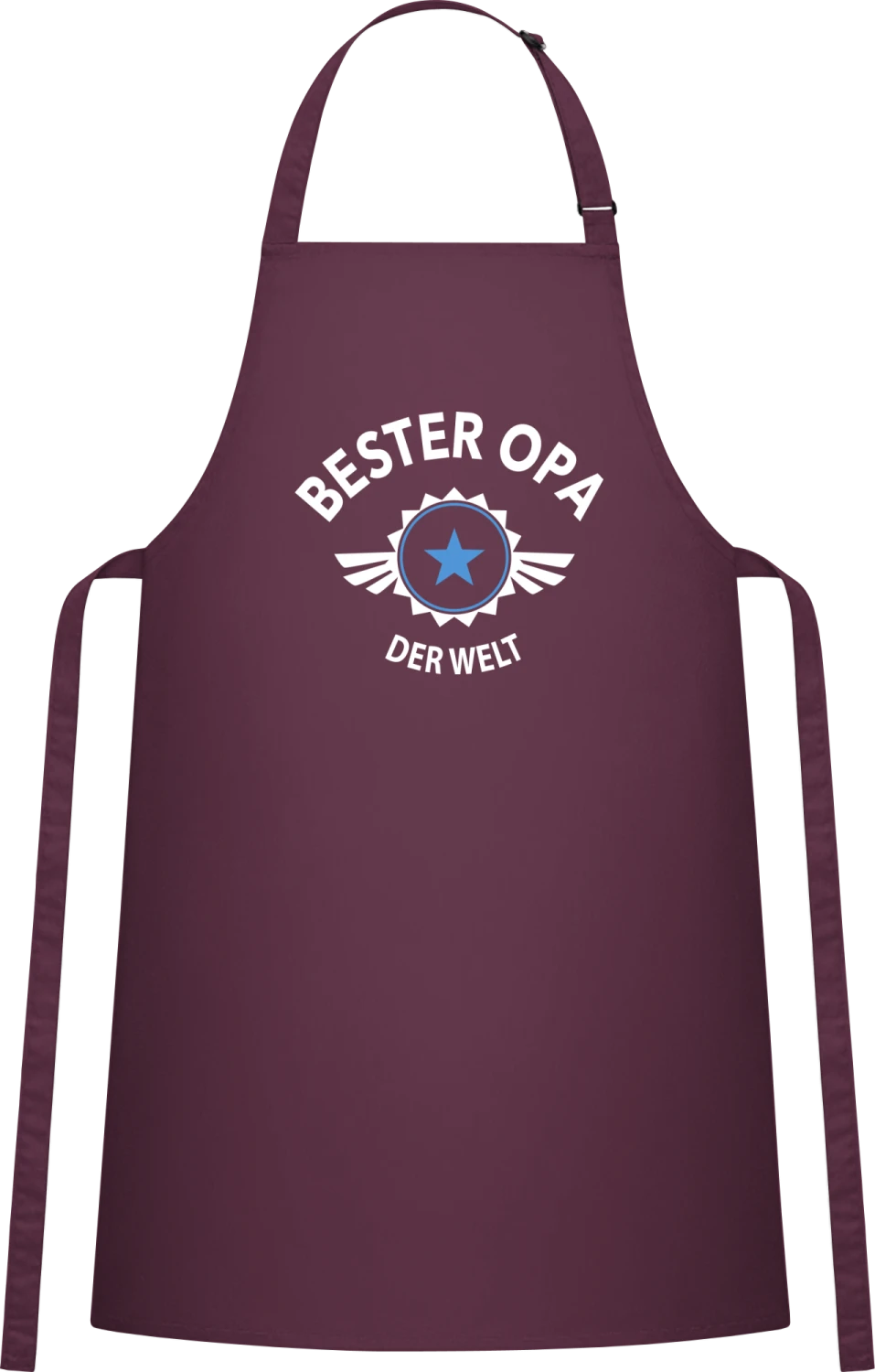 Bester Opa der Welt - Aubergine Cotton Bib Apron - Front