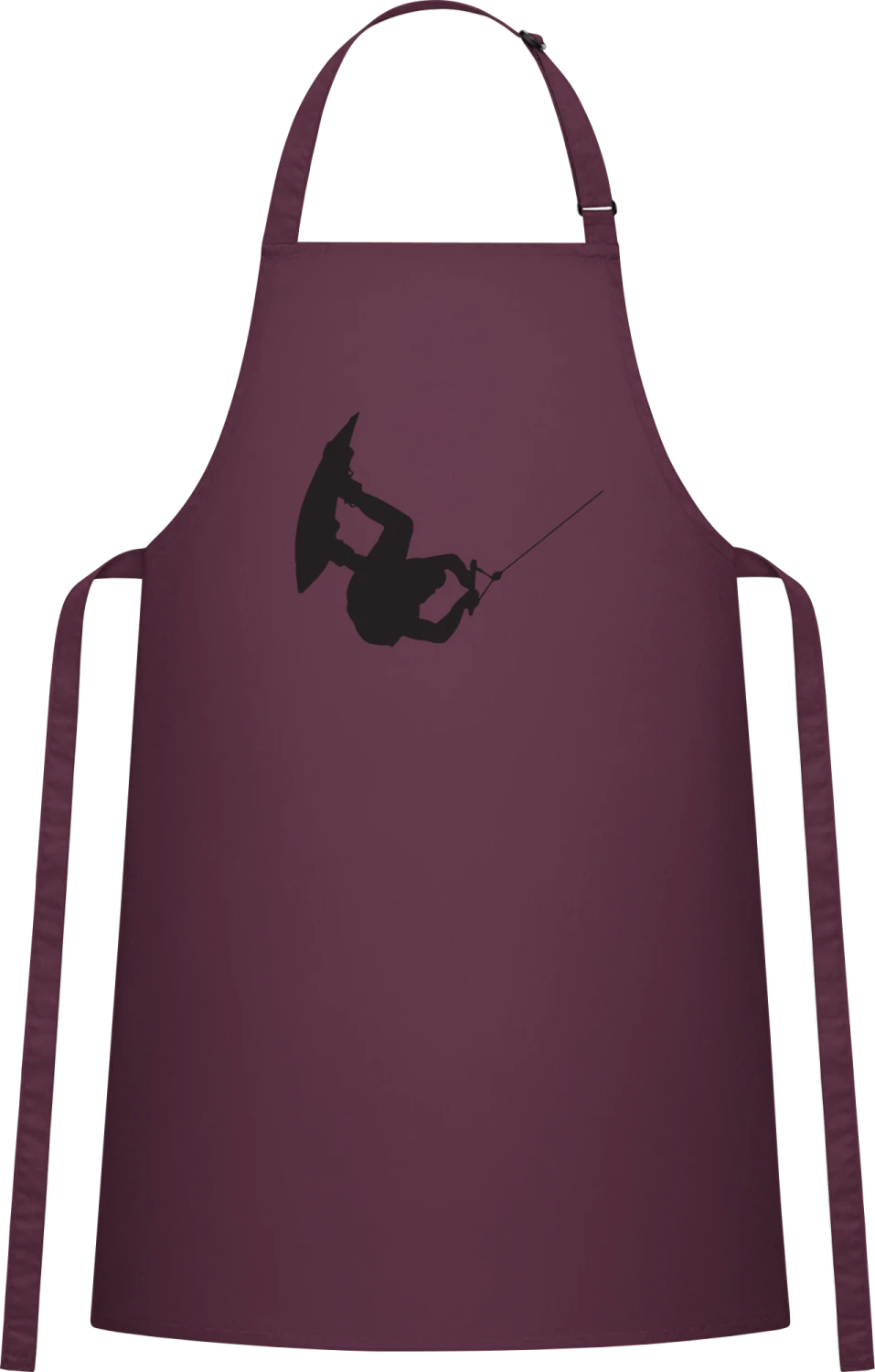 Wakeboarding - Aubergine Cotton Bib Apron - Front