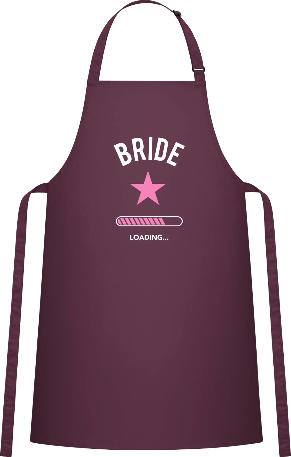 Future Bride Loading - Aubergine Cotton Bib Apron - Front