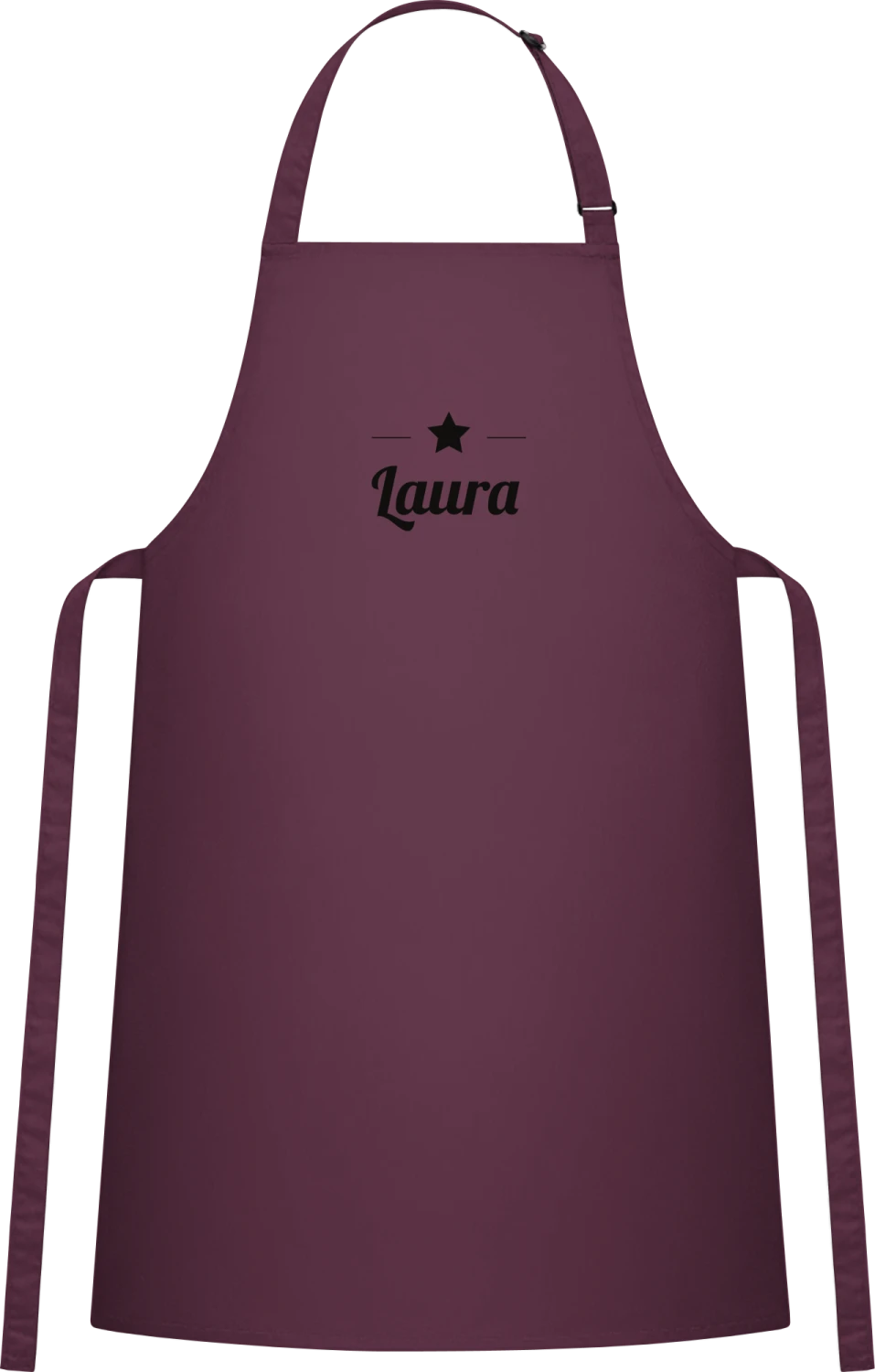 Laura Stern - Aubergine Cotton Bib Apron - Front