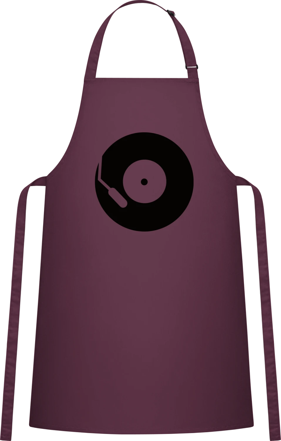 Vinyl Music - Aubergine Cotton Bib Apron - Front