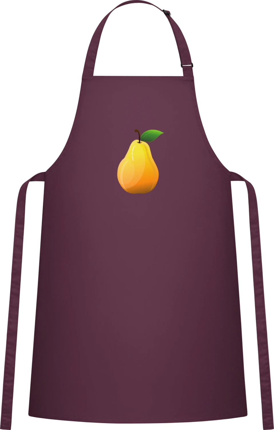 Birne - Aubergine Cotton Bib Apron - Front