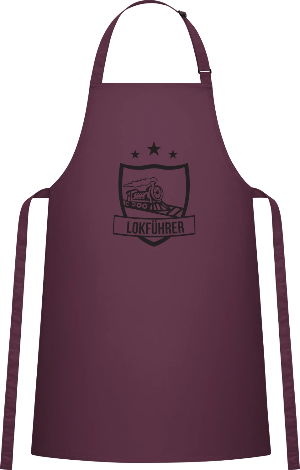 Lokführer Star - Aubergine Cotton Bib Apron - Front