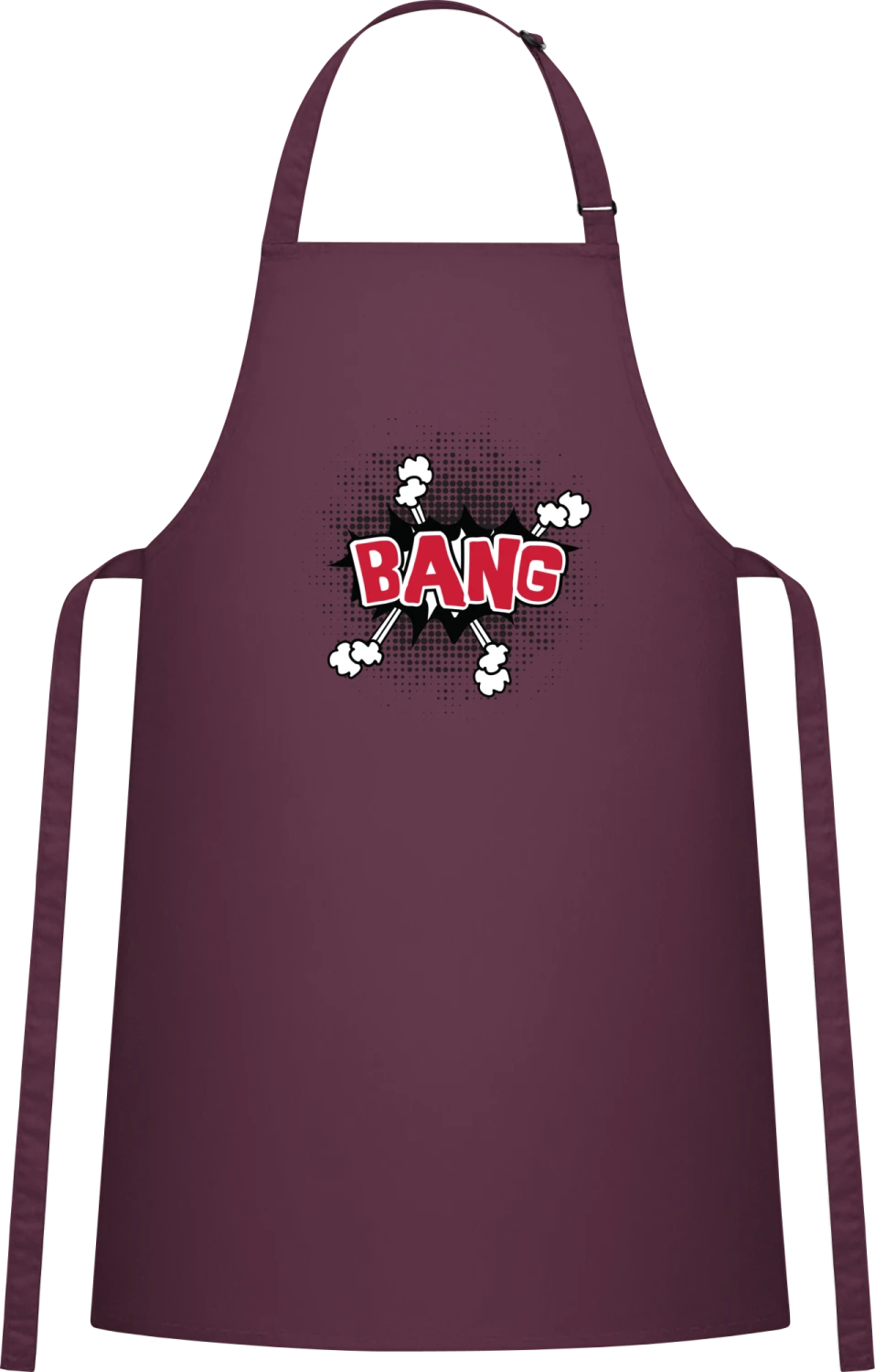 Bang - Aubergine Cotton Bib Apron - Front