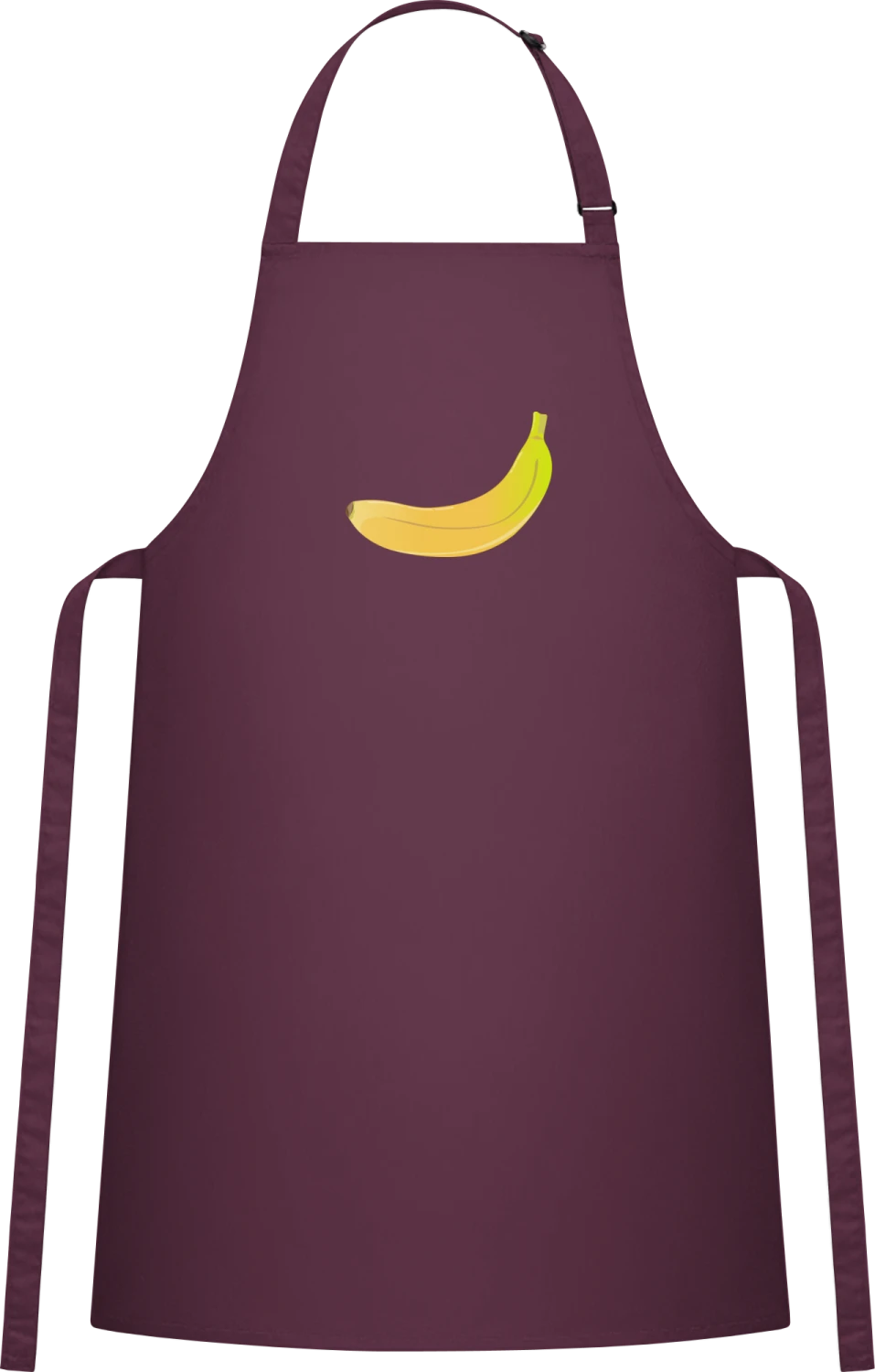 Banane Banana - Aubergine Cotton Bib Apron - Front