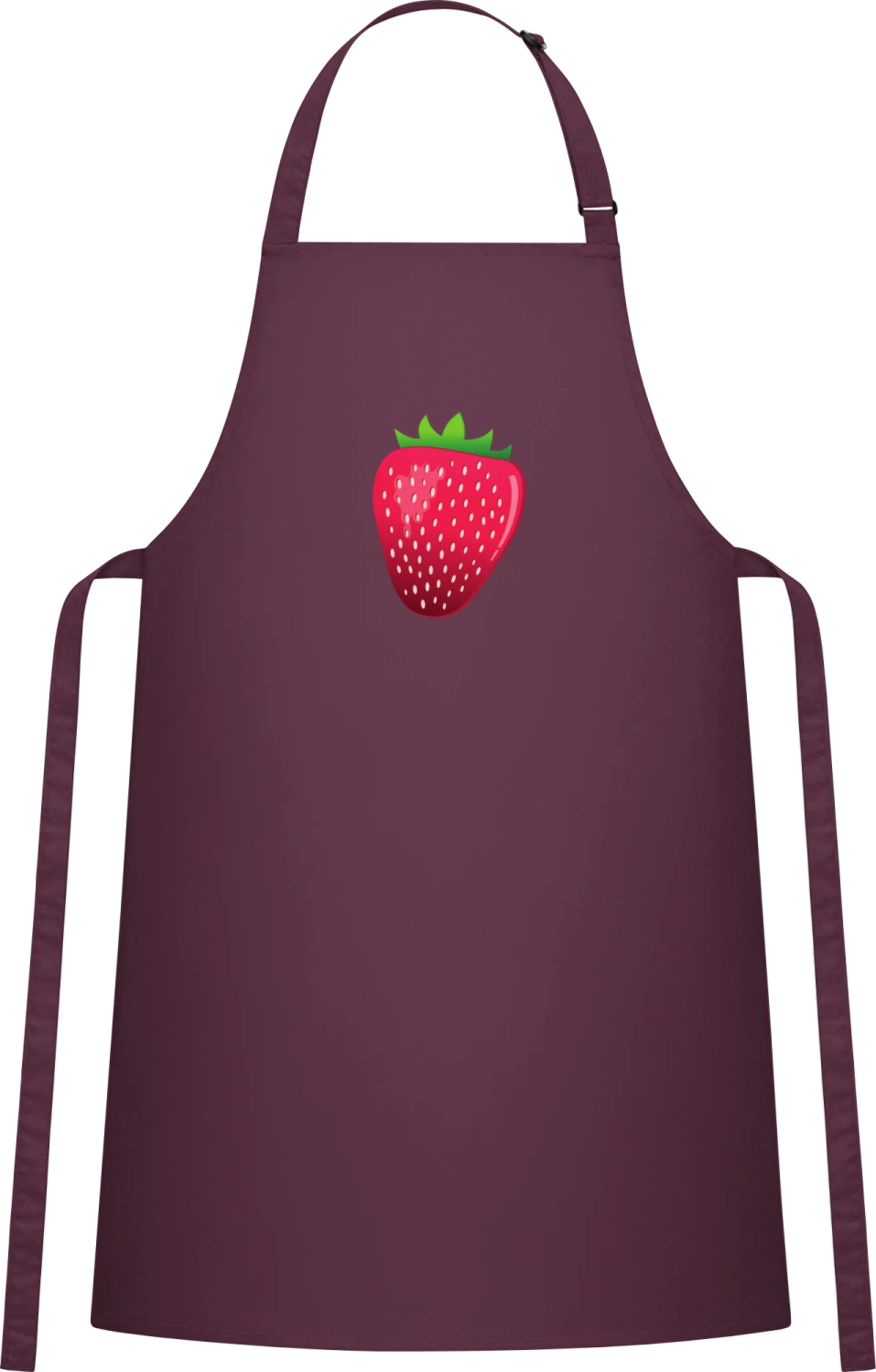 Erdbeere - Aubergine Cotton Bib Apron - Front