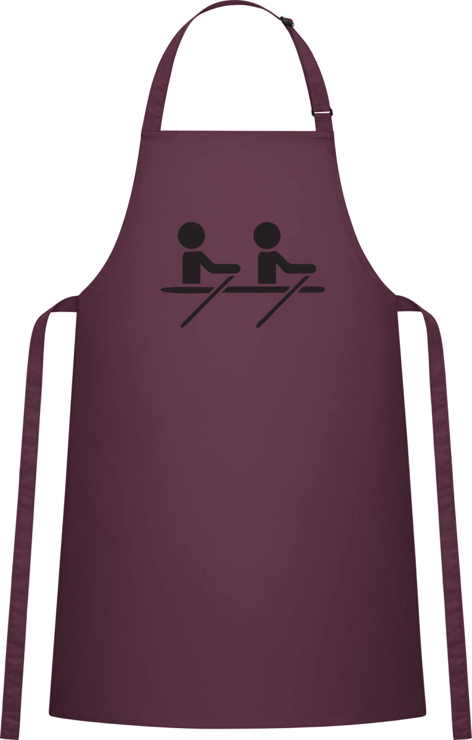 Rowing Boat - Aubergine Cotton Bib Apron - Front