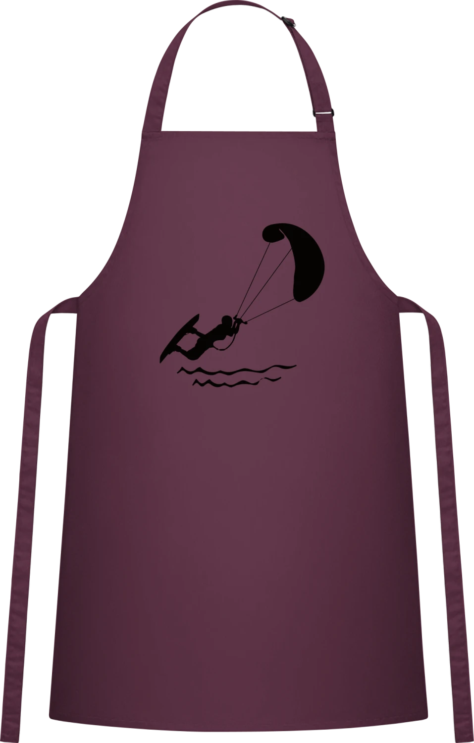 Kitesurfer Silhouette - Aubergine Cotton Bib Apron - Front