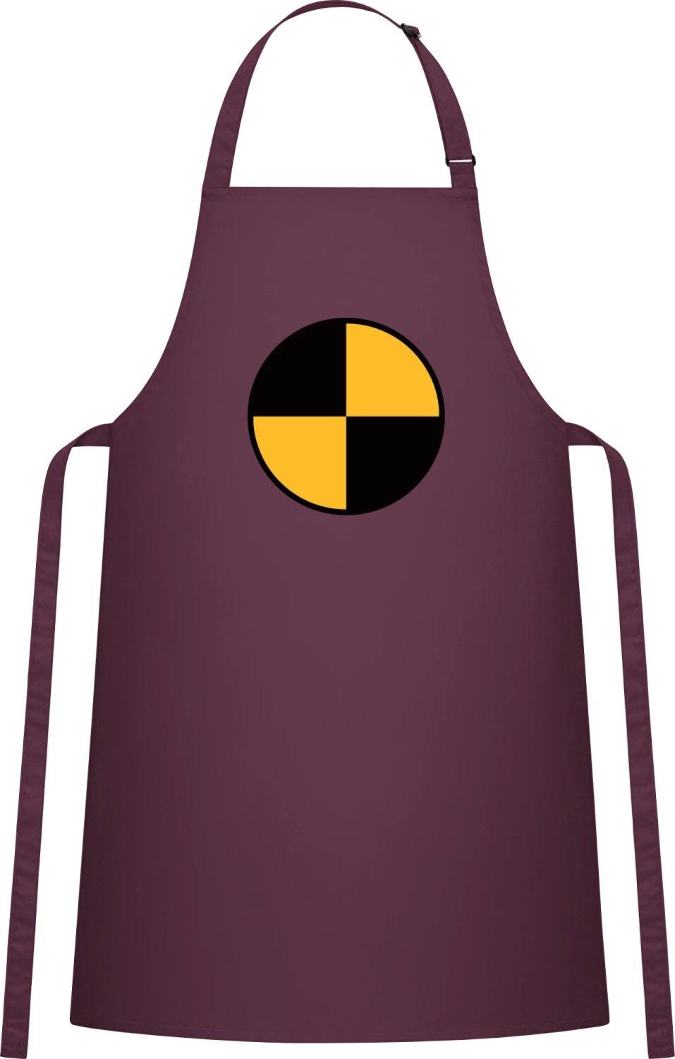 Crashtest Dummy Symbol - Aubergine Cotton Bib Apron - Front