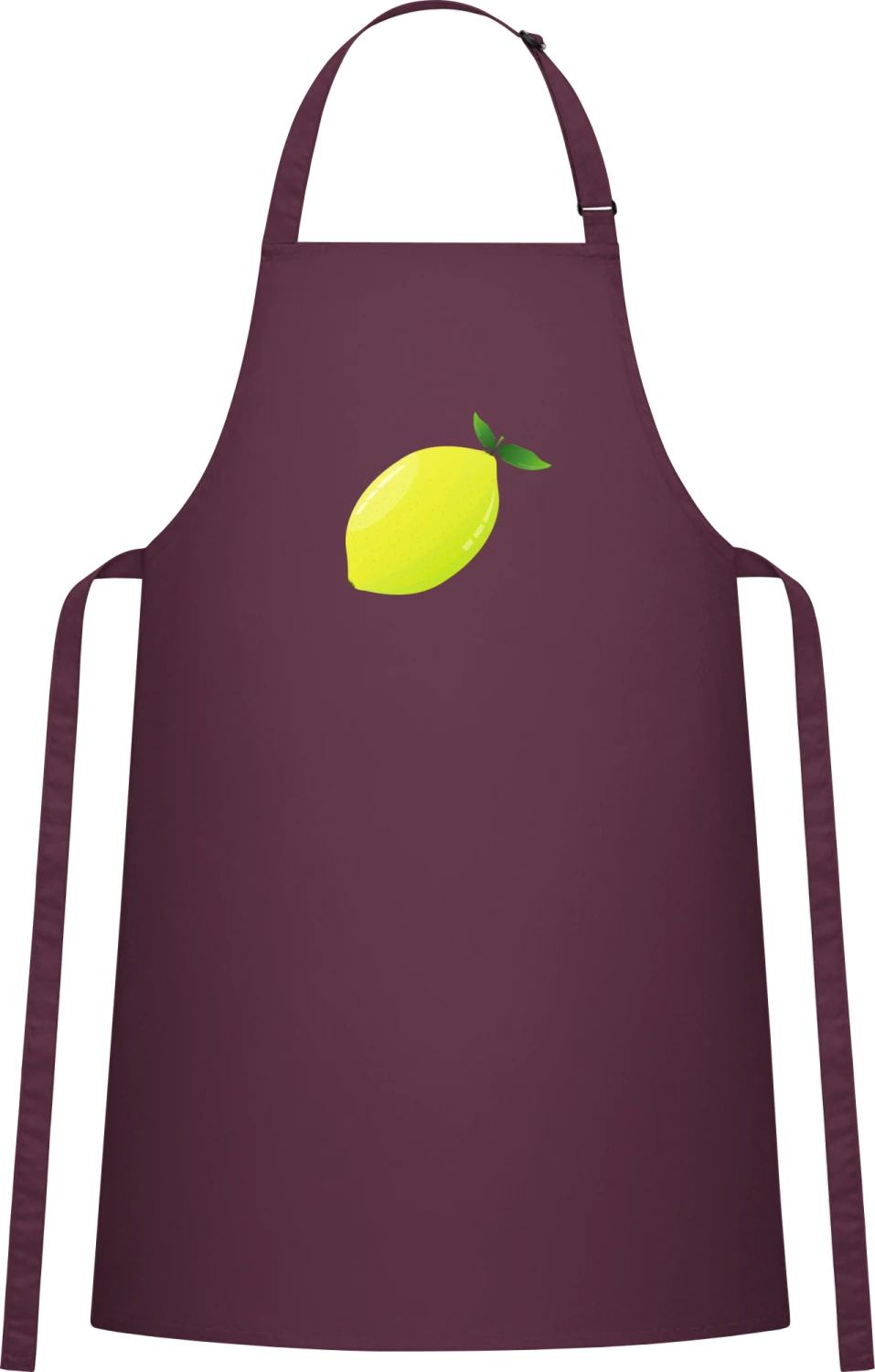 Zitrone - Aubergine Cotton Bib Apron - Front