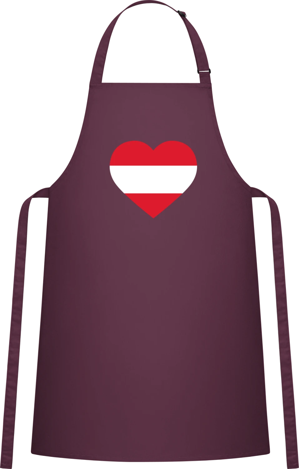 Österreich Herz - Aubergine Cotton Bib Apron - Front