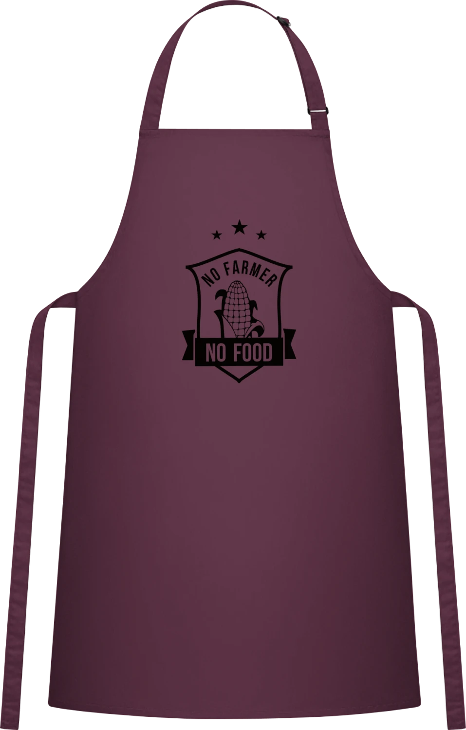 No Farmer No Food - Aubergine Cotton Bib Apron - Front