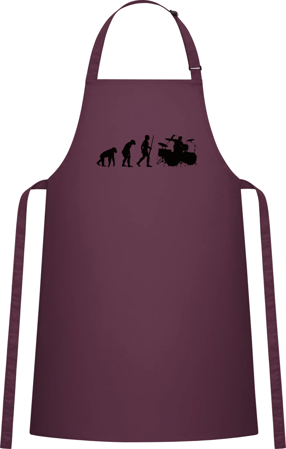 Drummer Evolution - Aubergine Cotton Bib Apron - Front