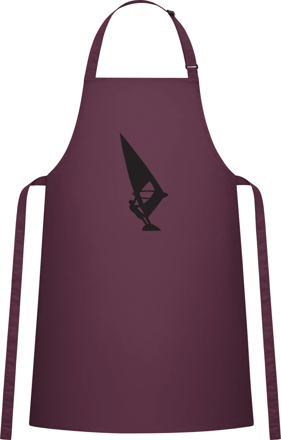 Windsurfer Silhouette - Aubergine Cotton Bib Apron - Front