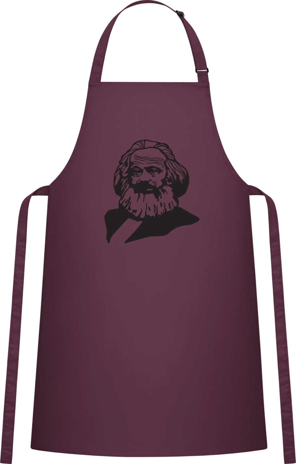 Karl Heinrich Marx - Aubergine Cotton Bib Apron - Front