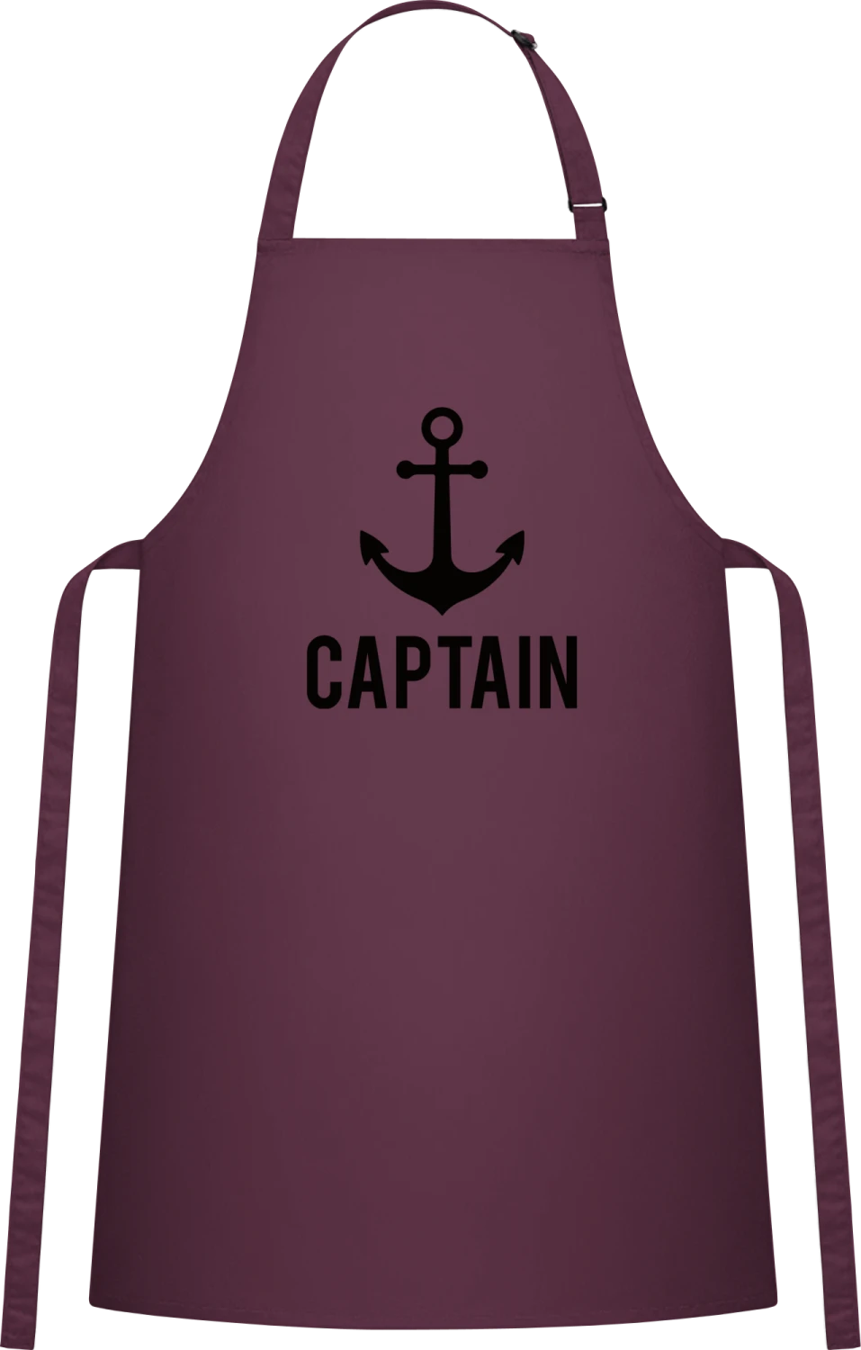 Captain - Aubergine Cotton Bib Apron - Front