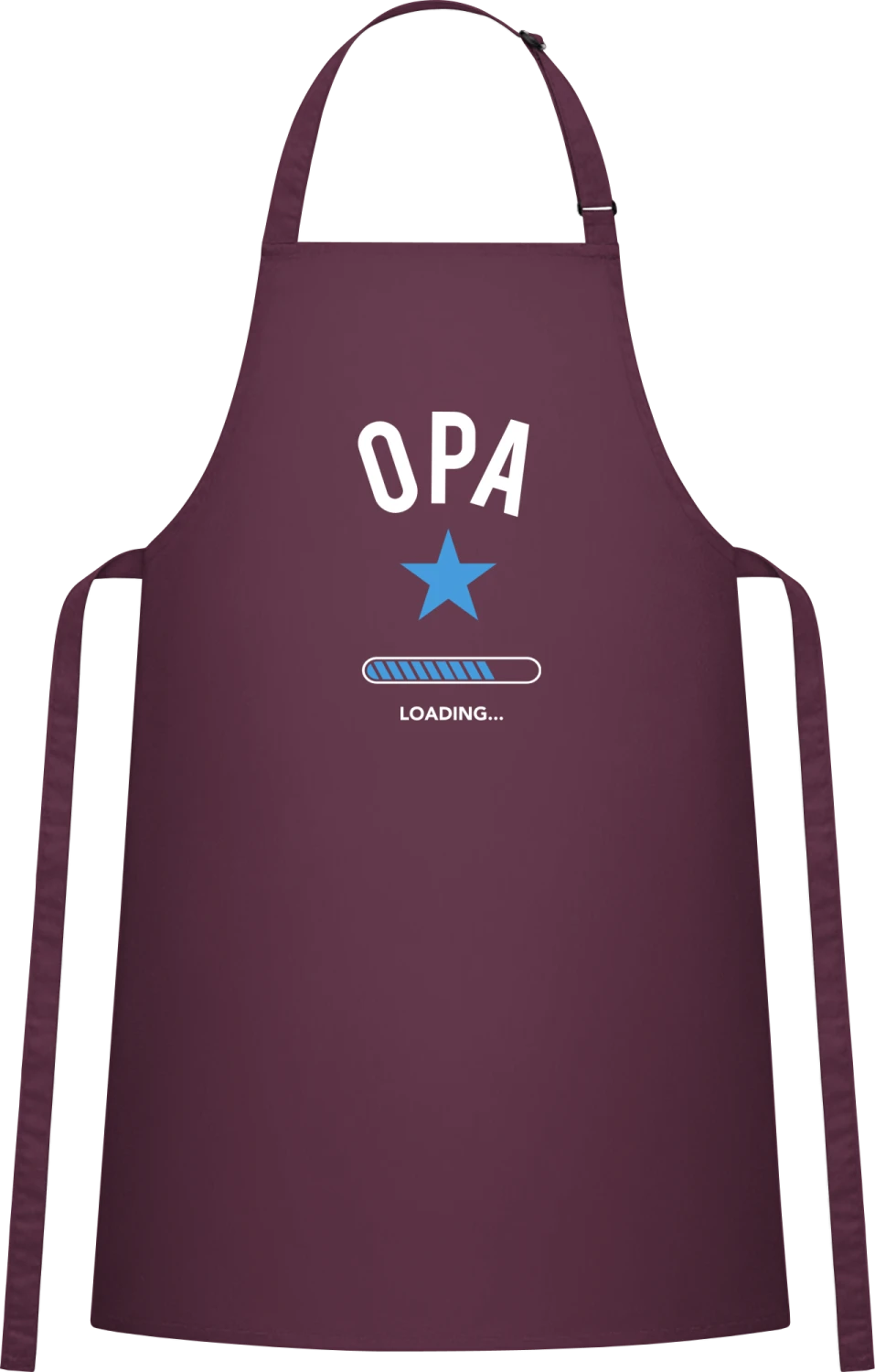 Werdender Opa Loading - Aubergine Cotton Bib Apron - Front