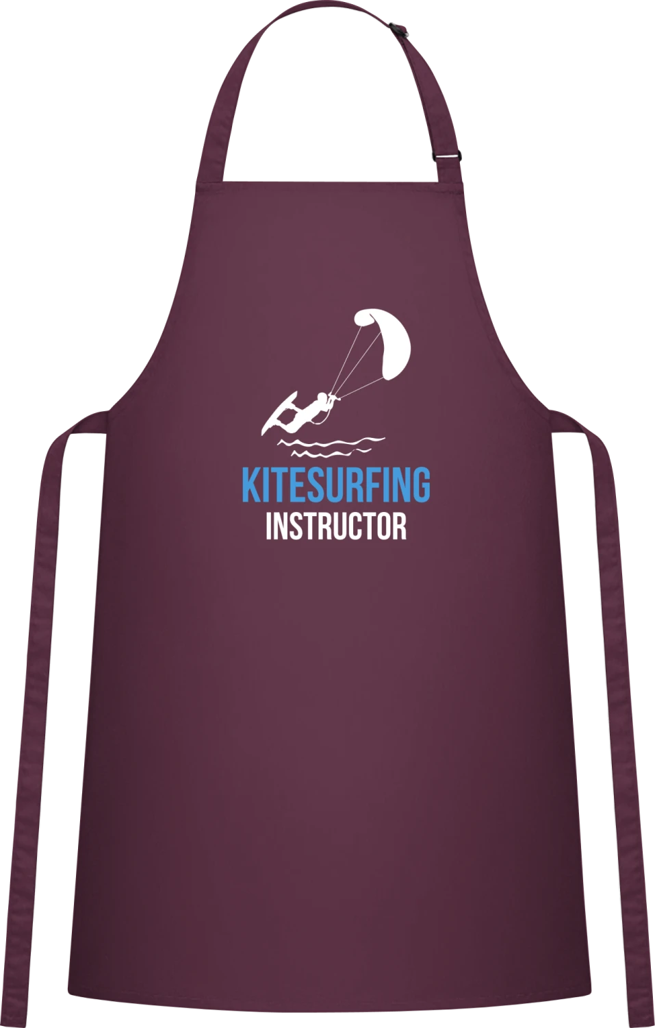 Kitesurfing Instructor - Aubergine Cotton Bib Apron - Front