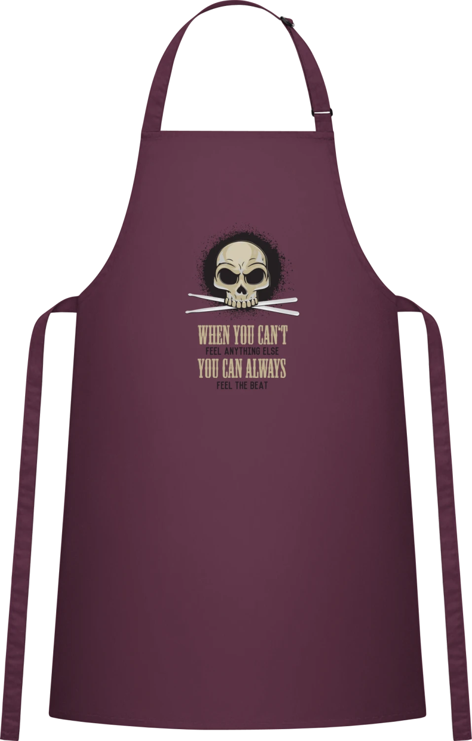 You Can Always Feel The Beat - Aubergine Cotton Bib Apron - Front