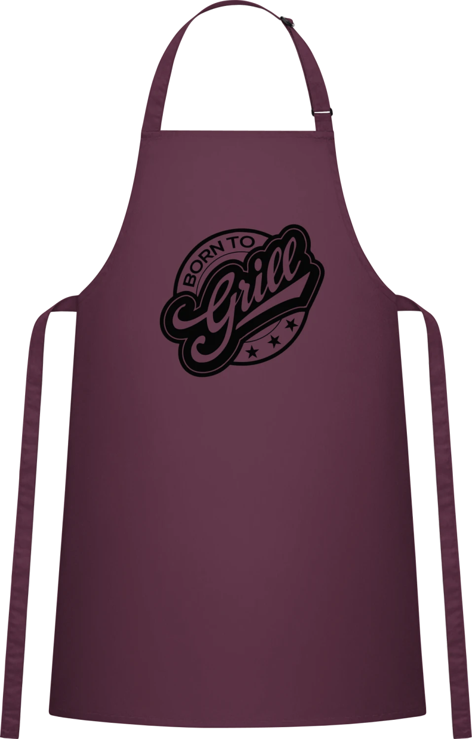 Born To Grill Logo - Aubergine Cotton Bib Apron - Front