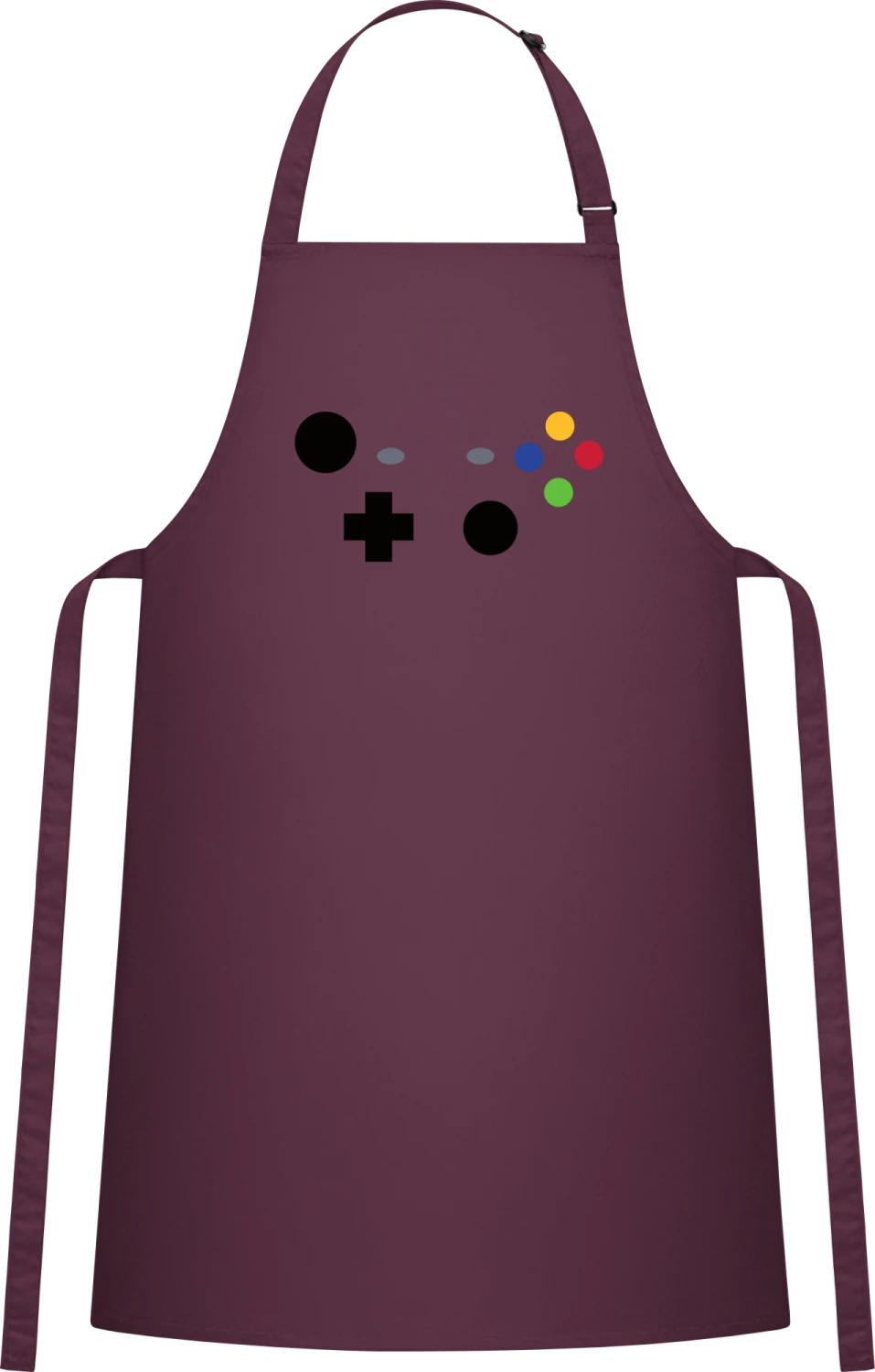 XBOX Controller Video Game - Aubergine Cotton Bib Apron - Front