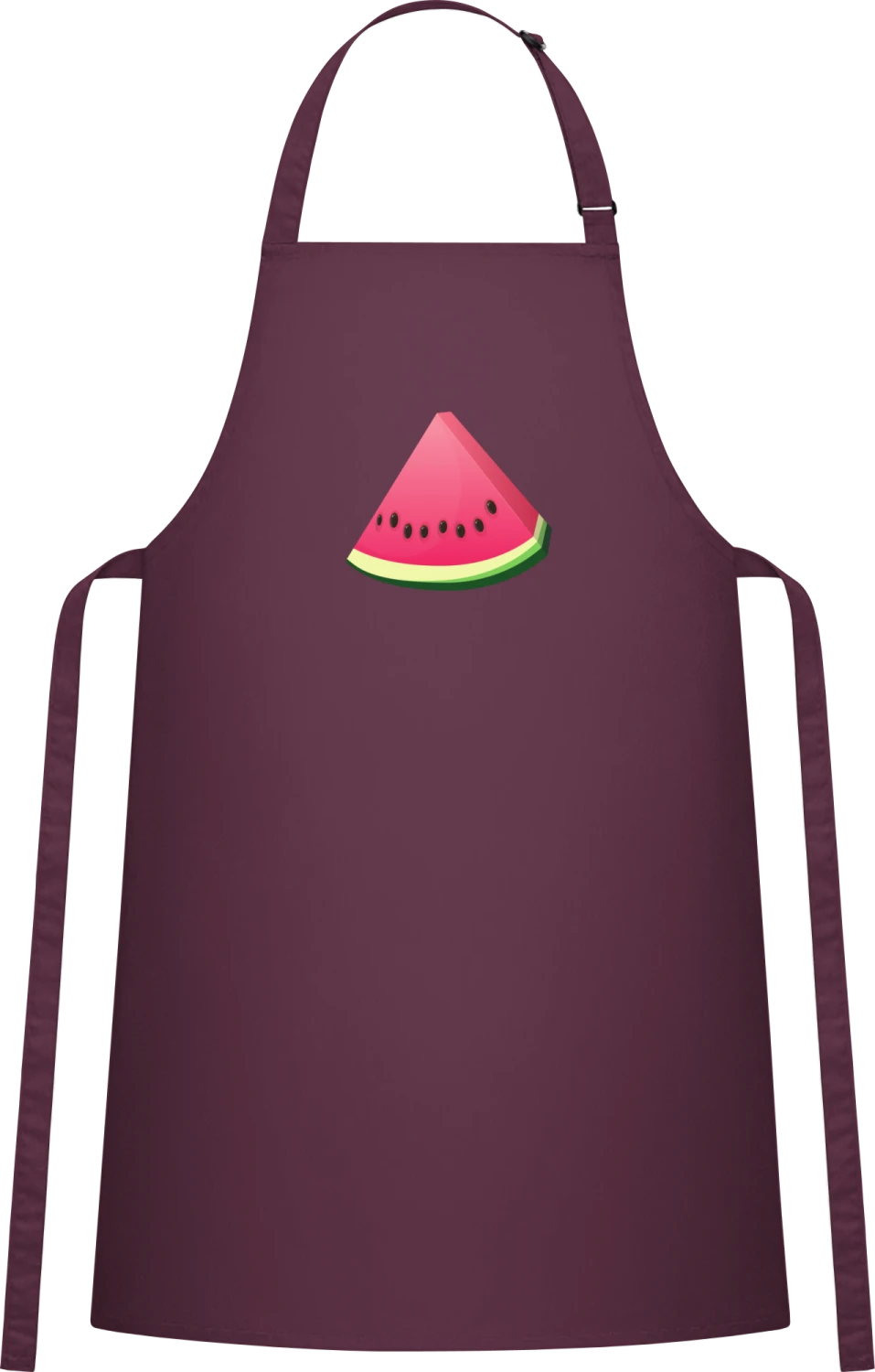 Wassermelone - Aubergine Cotton Bib Apron - Front