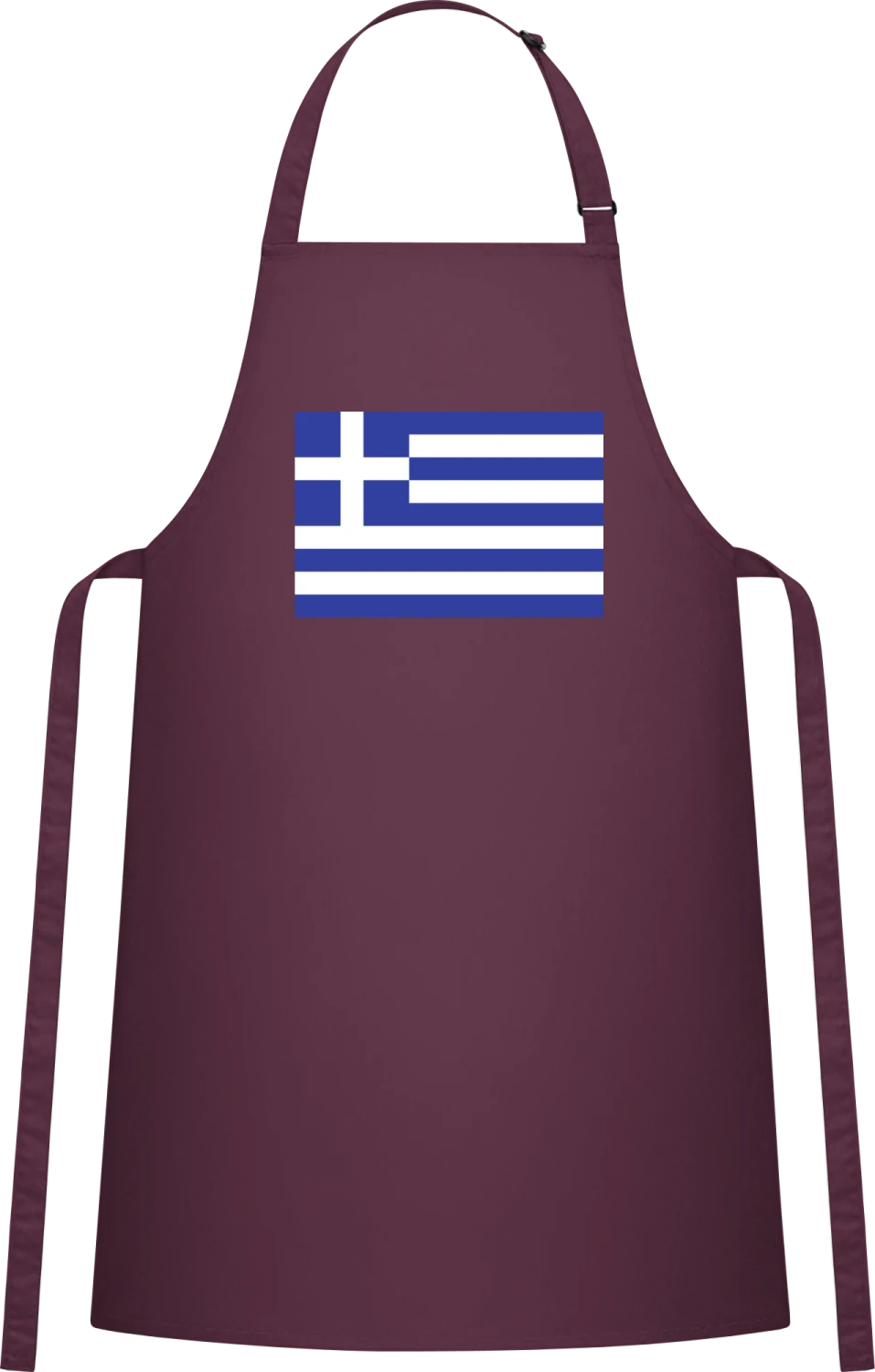 Greece Flag - Aubergine Cotton Bib Apron - Front