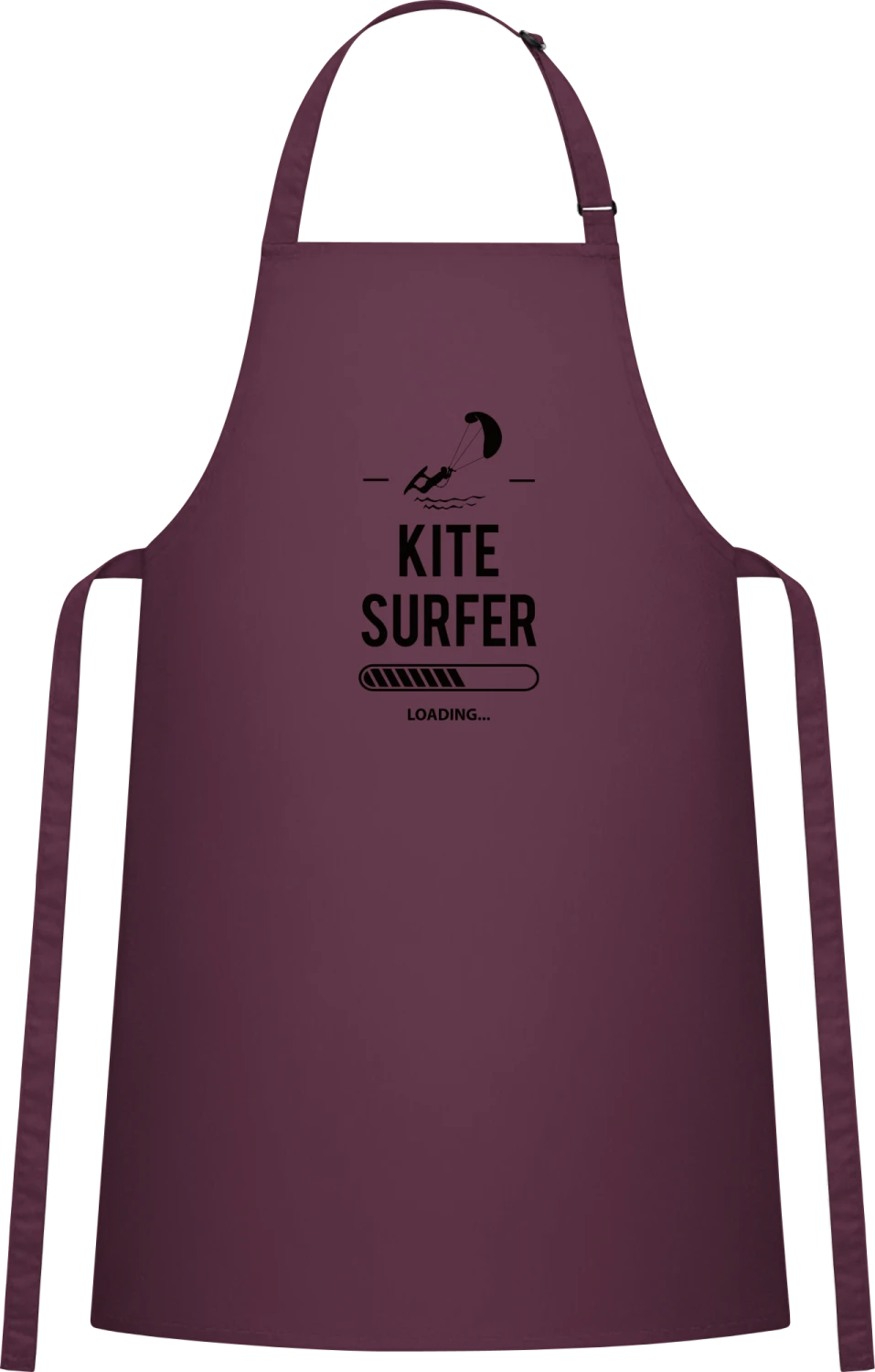 Kitesurfer Loading - Aubergine Cotton Bib Apron - Front