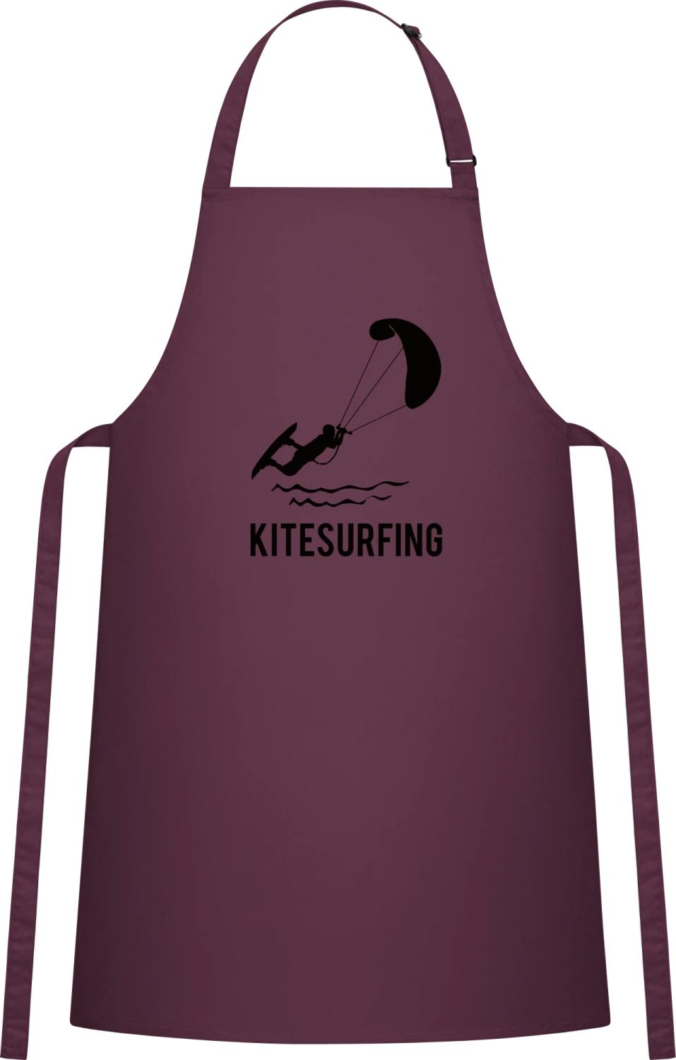 Kitesurfing Logo - Aubergine Cotton Bib Apron - Front