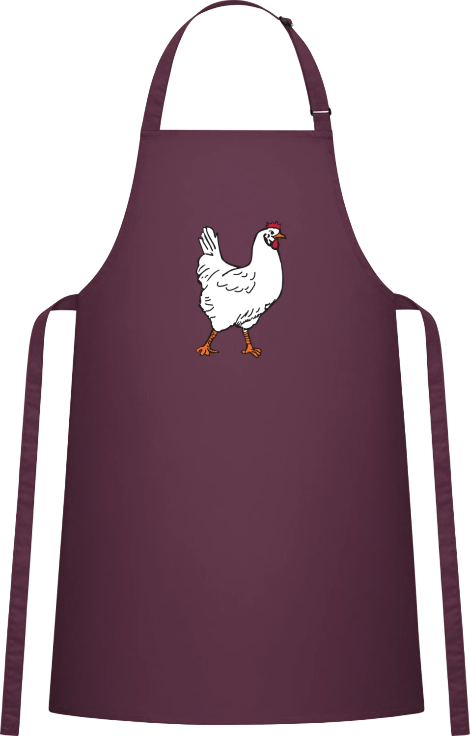 Hen Chicken - Aubergine Cotton Bib Apron - Front