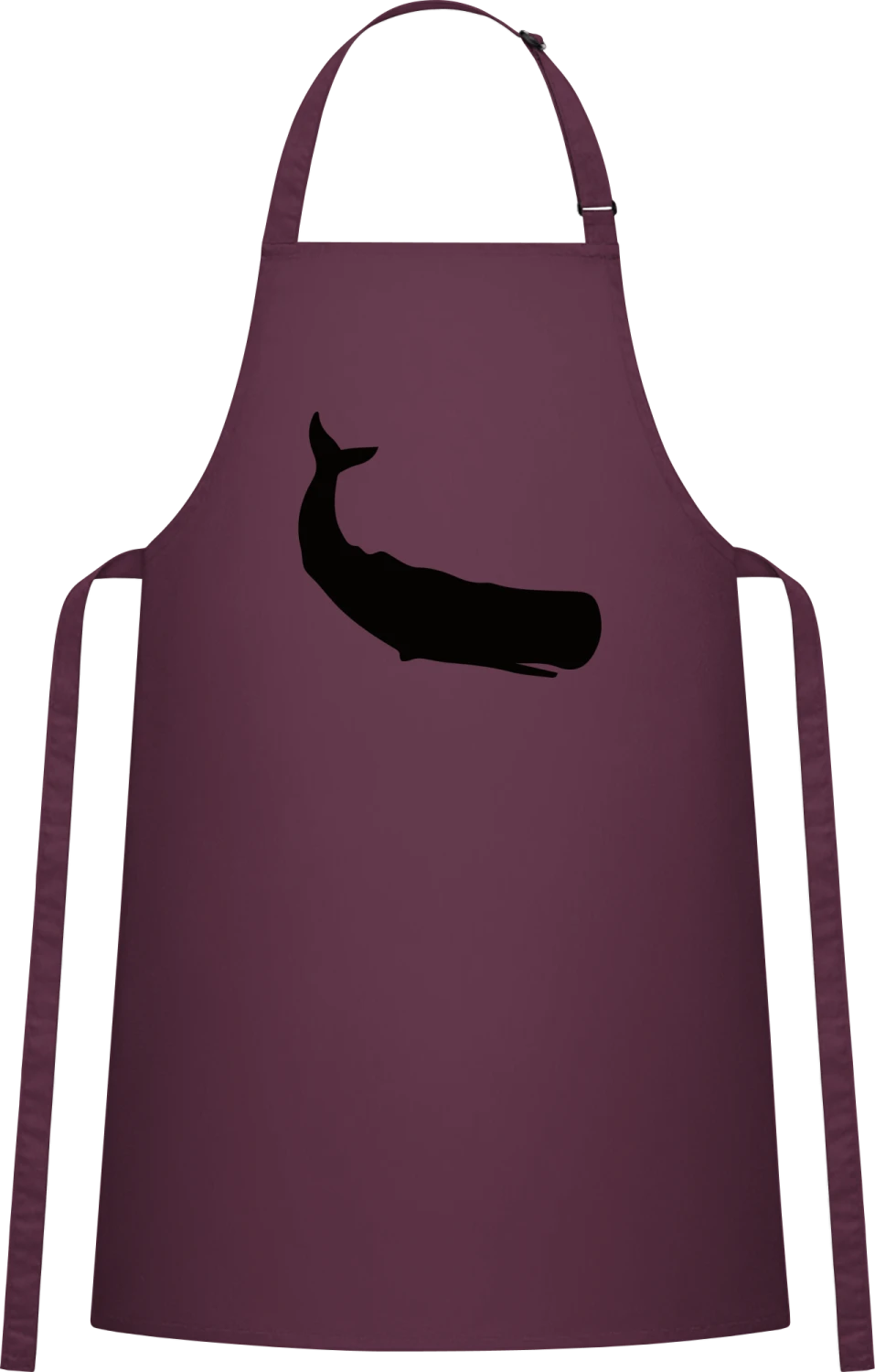 Pottwal - Aubergine Cotton Bib Apron - Front