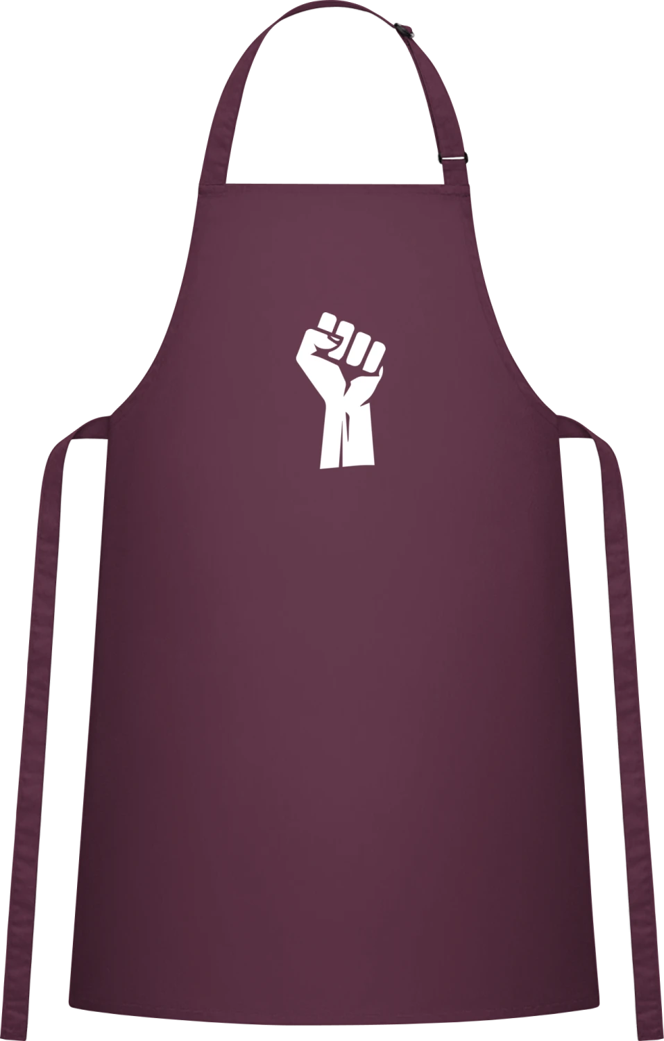 Revolution Fist - Aubergine Cotton Bib Apron - Front