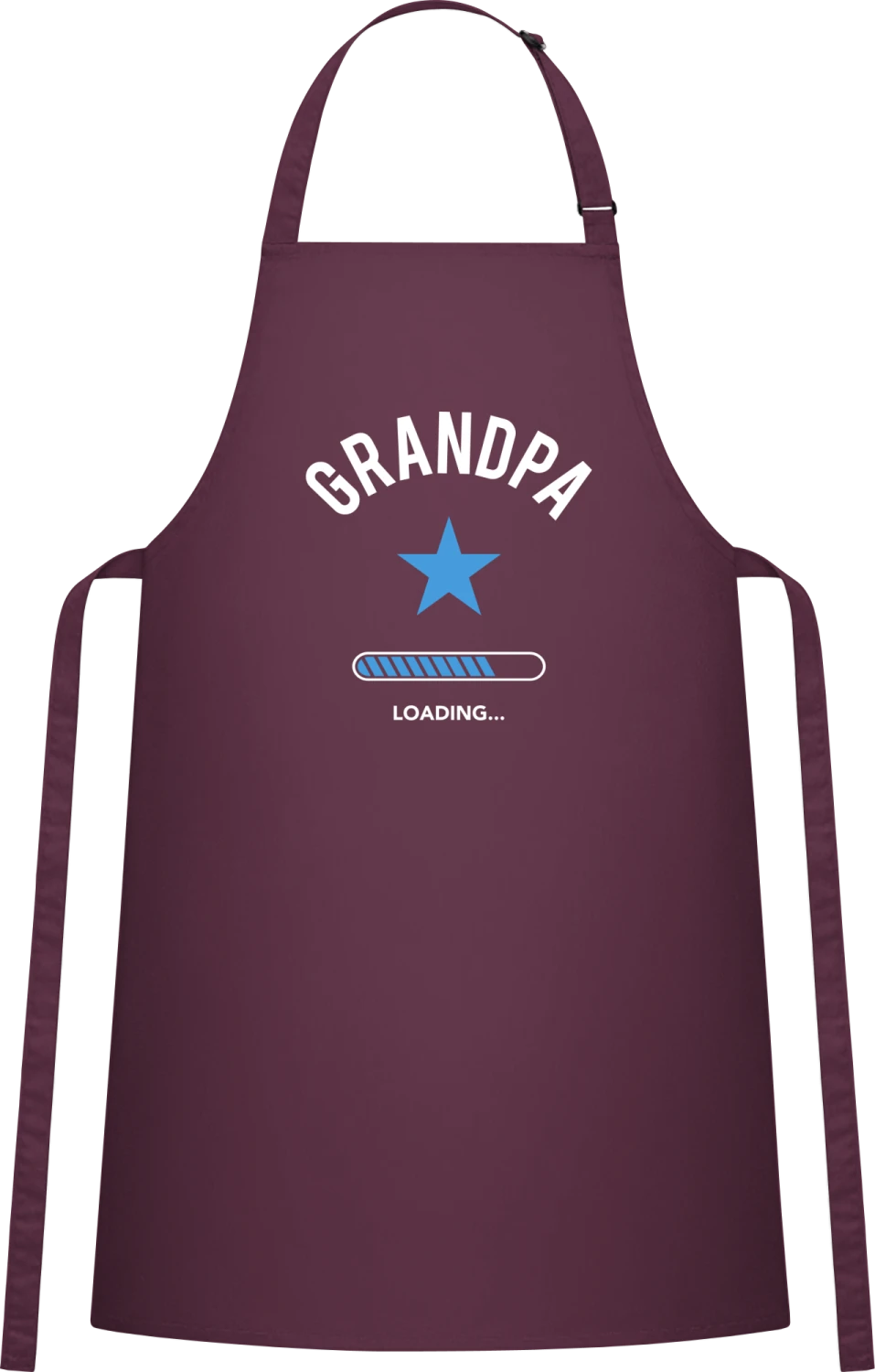 Future Grandpa Loading - Aubergine Cotton Bib Apron - Front