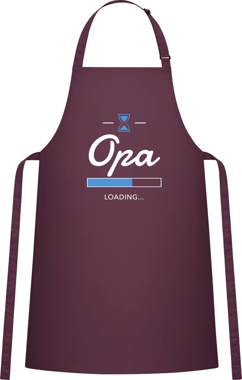 Loading Opa - Aubergine Cotton Bib Apron - Front