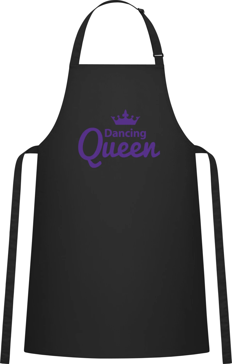 Dancing Queen - Black Cotton Bib Apron - Front