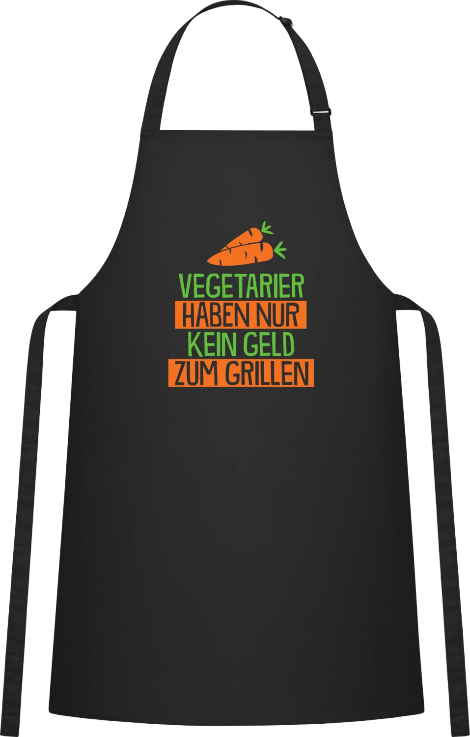 Vegetier haben nur kein Geld zum Grillen - Black Cotton Bib Apron - Front