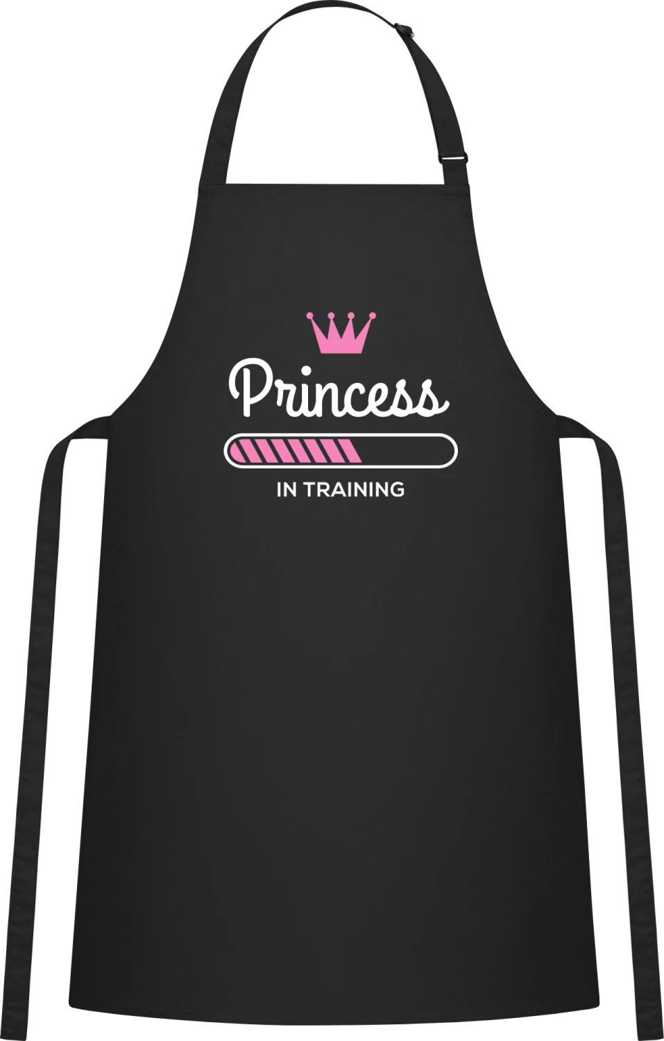 Princess In Training - Black Cotton Bib Apron - Front