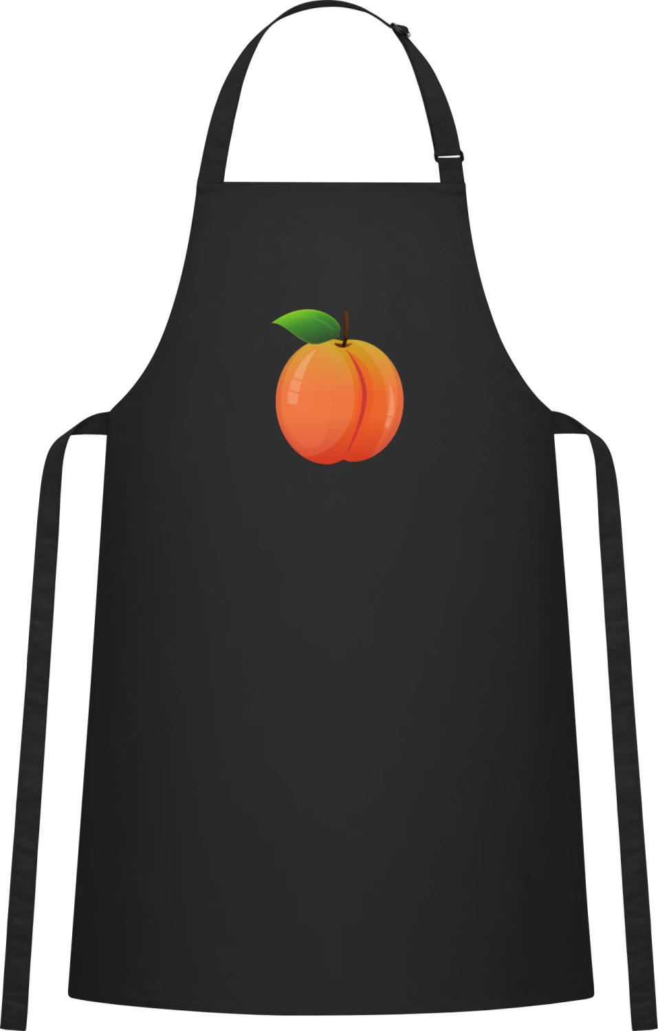 Pfirsich - Black Cotton Bib Apron - Front